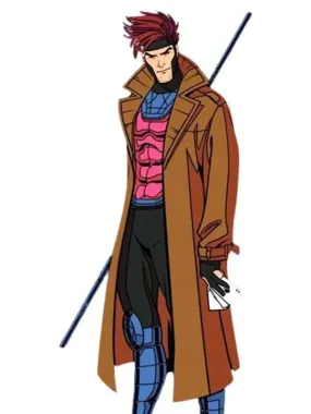 Gambit X-Men ’97 Brown Trench Coat - New American Jackets