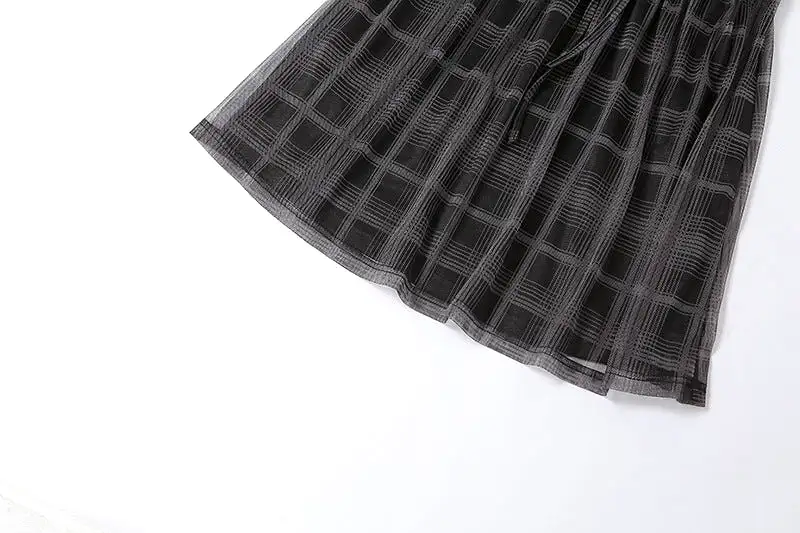 Grey Plaid Dress