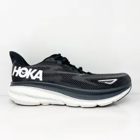 Hoka One One Mens Clifton 9 1127895 BWHT Black Running Shoes Sneakers Size 9 D