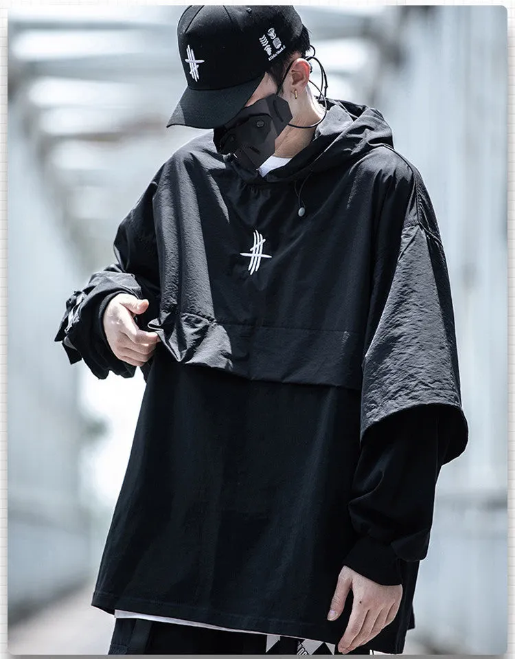 Hooded Trench Coat, Dark Black Function, Two Coats For Men