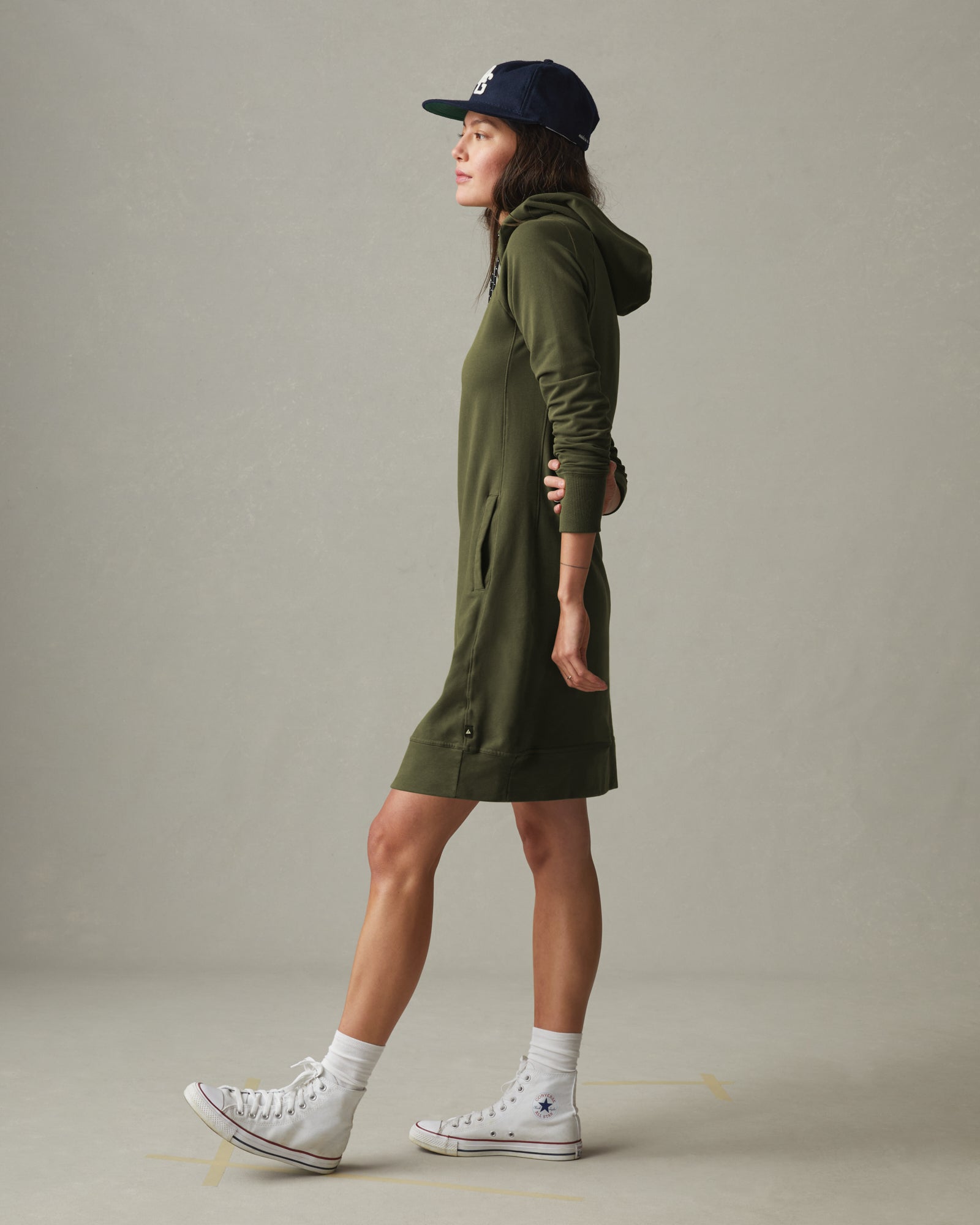 Hoodie Dress - Moss