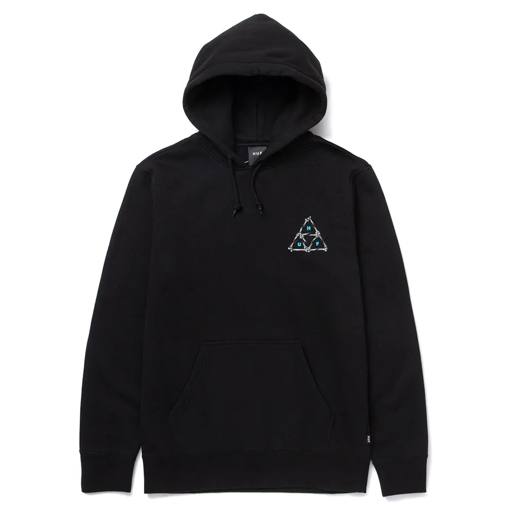 HUF BROKEN BONES TRIPLE TRIANGLE PULLOVER HOODIE // BLACK