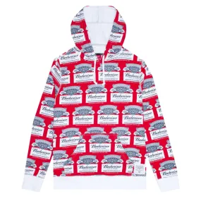 HUF X BUDWEISER LABEL PULLOVER HOODIE // RED