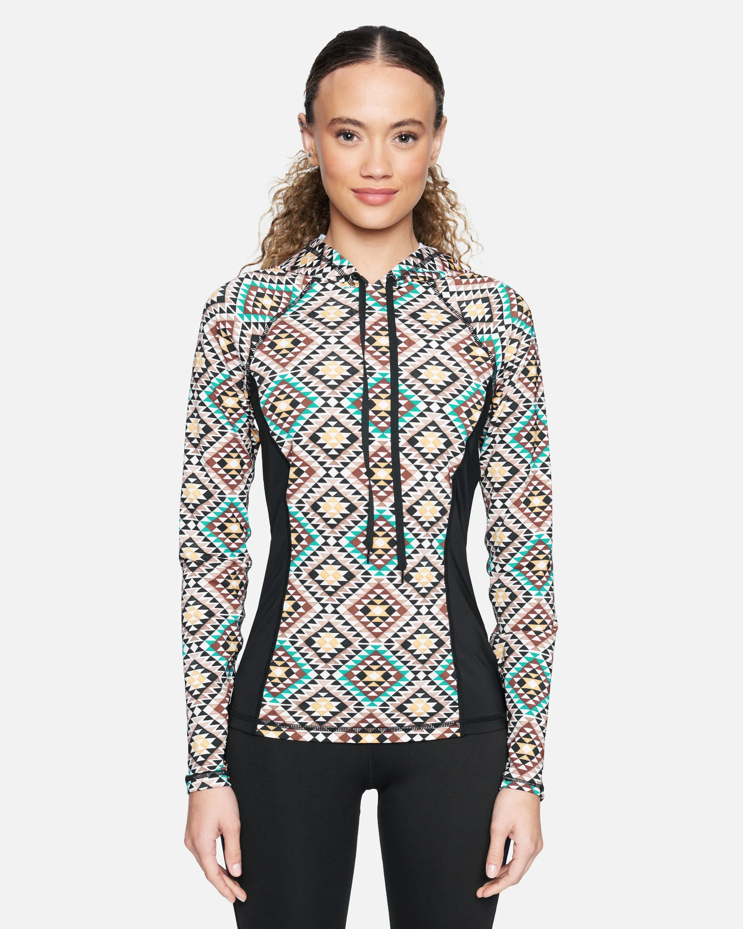 Hurley x Black Girls Surf Mosaic Geo Long Sleeve Hoodie Rashguard