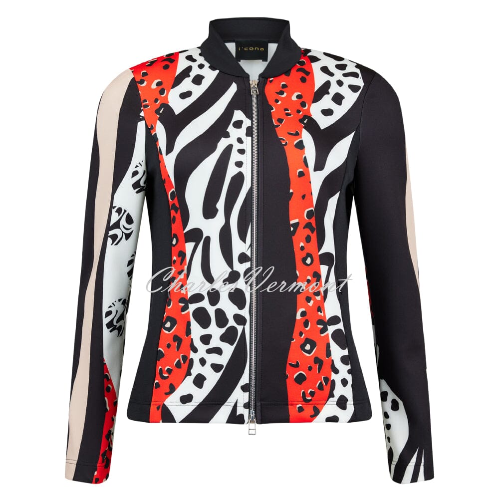 I'cona Animal Print Zip Jacket - Style 67268-60238-33