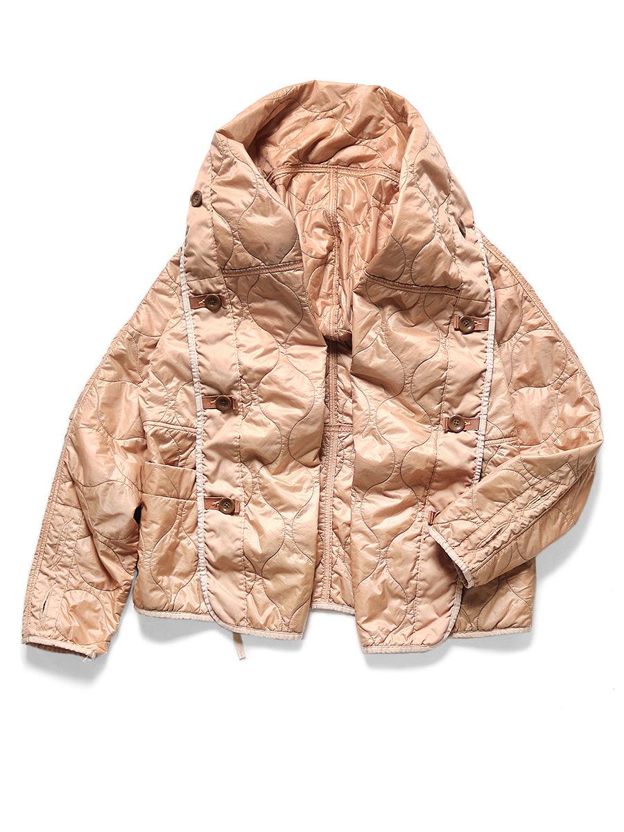 Kapital Uneven dyed nylon quilted lining ring coat jacket