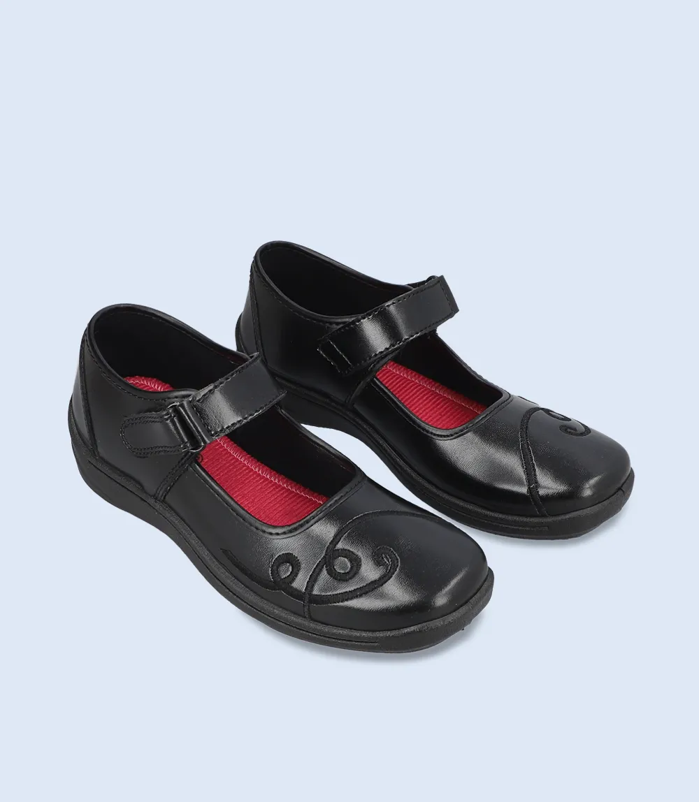 KG0093-BLACK-School Shoes For Girls