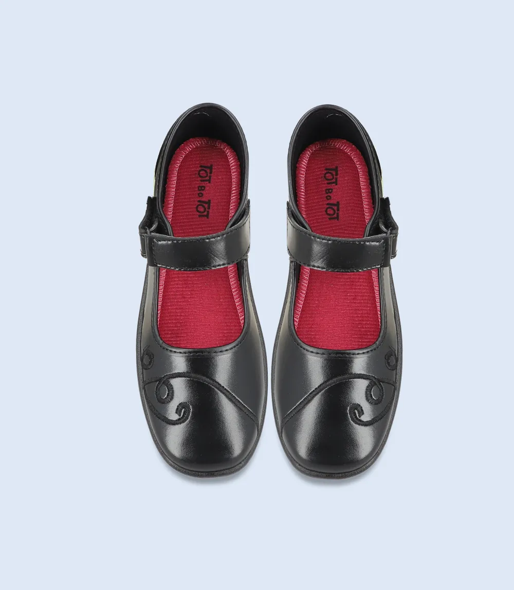 KG0093-BLACK-School Shoes For Girls