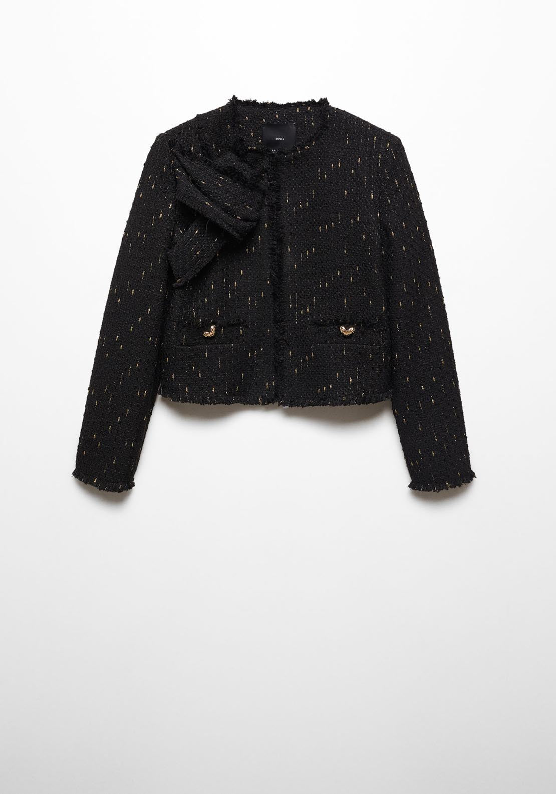 Knotted tweed jacket