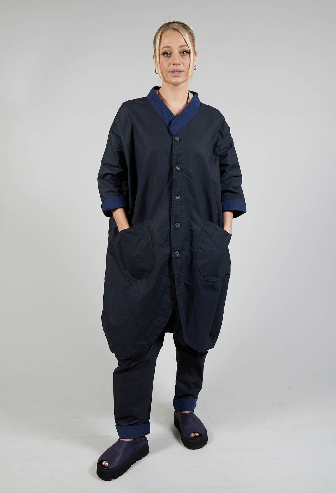 Kumasi Coat in Night and Cobalt