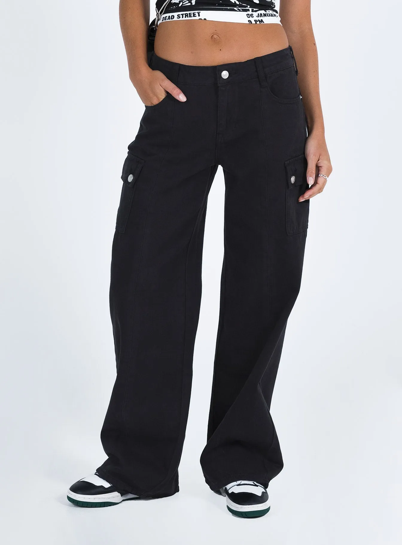 Kylee Cargo Jeans Black