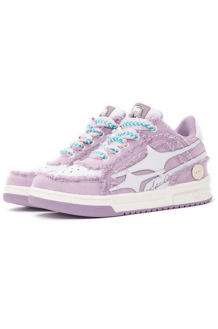 Lilac Distressed Sneakers