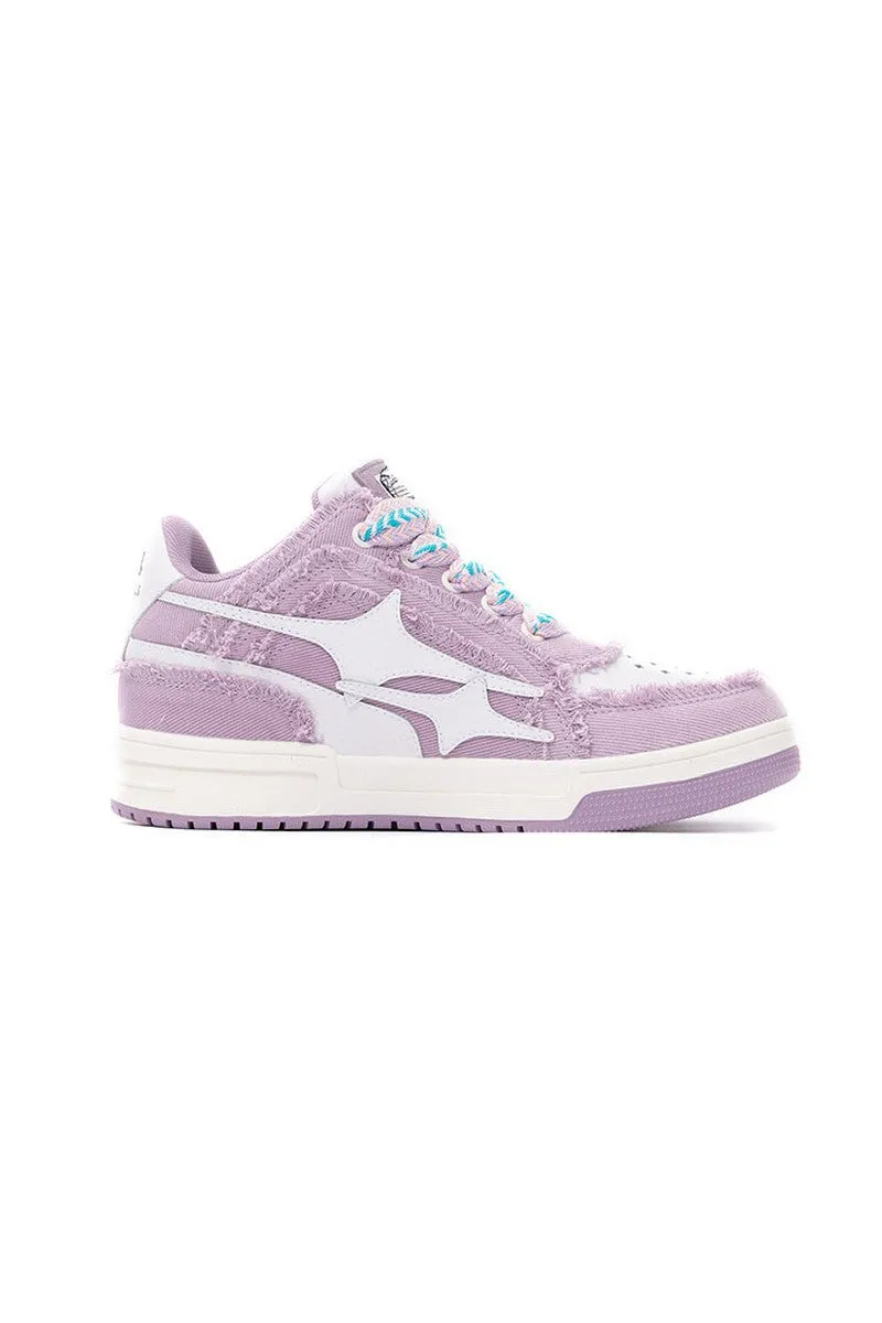 Lilac Distressed Sneakers