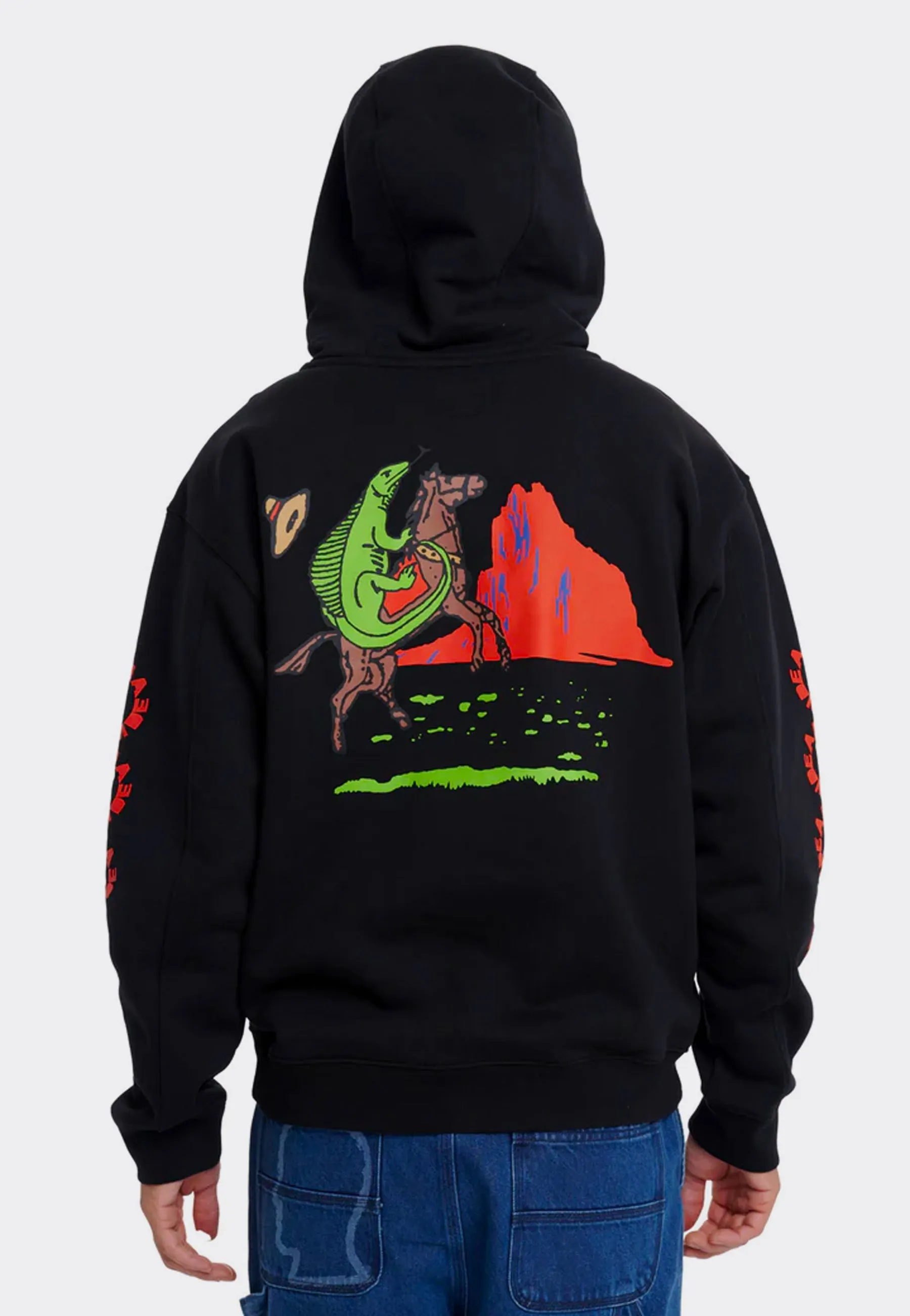 Lizard Cowboy Hoodie - Black