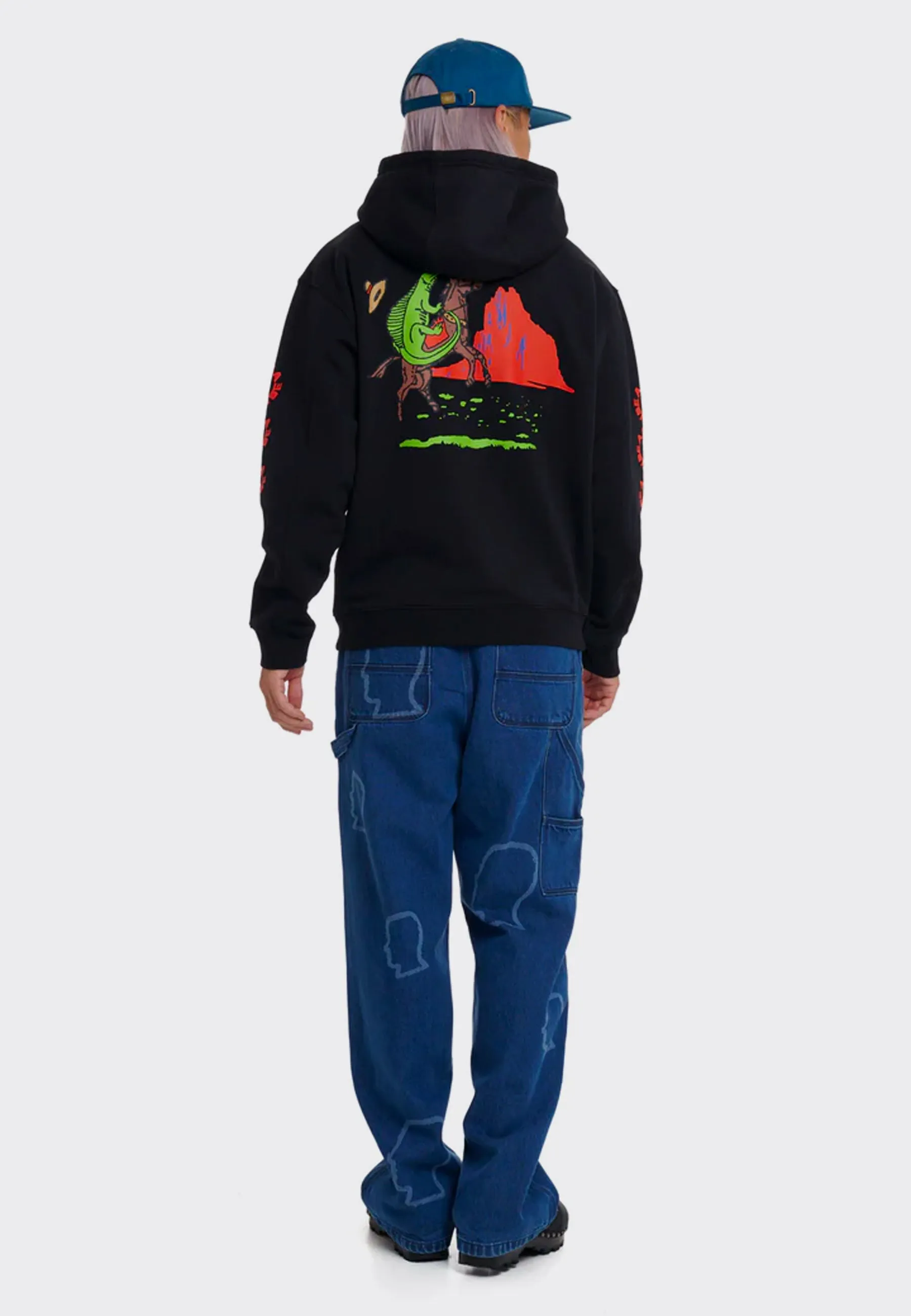 Lizard Cowboy Hoodie - Black