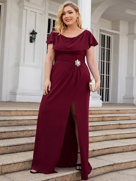 Long Flutter Sleeve Dress Size 26 Style 24701