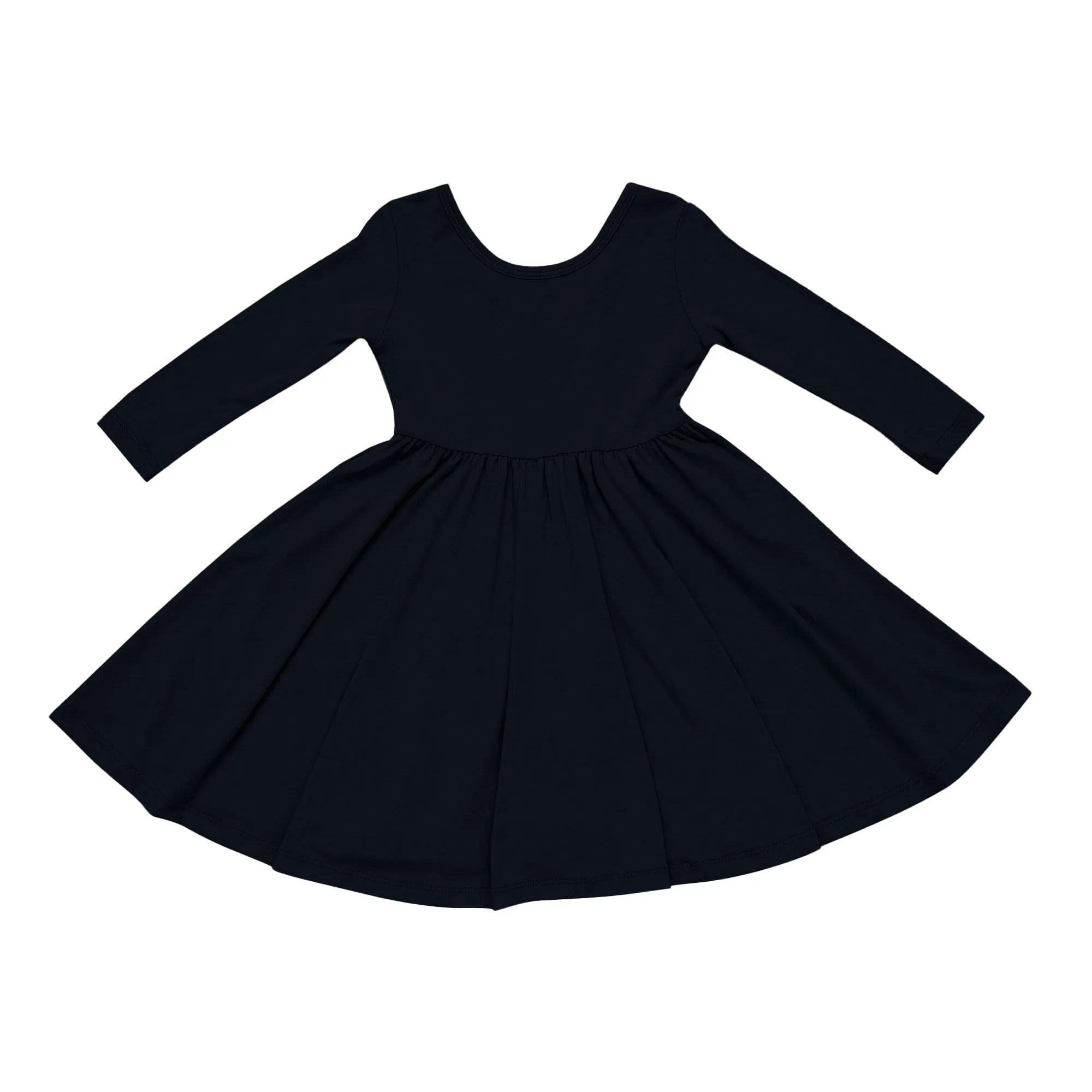 Long Sleeve Twirl Dress in Midnight