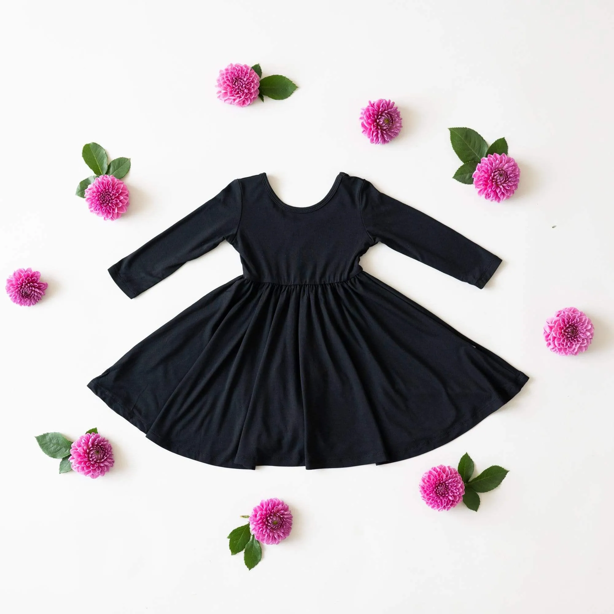 Long Sleeve Twirl Dress in Midnight