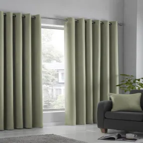 Luna Green Eyelet Curtains