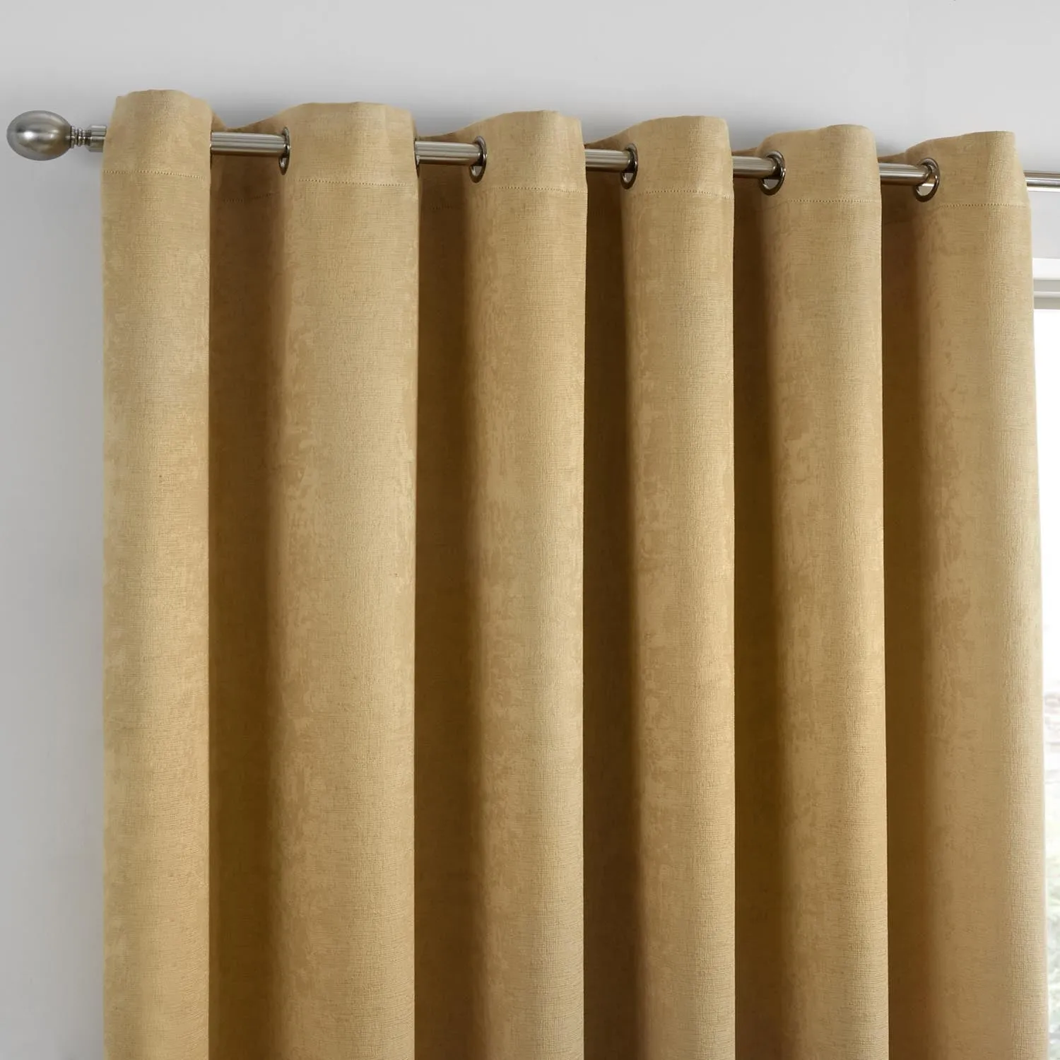 Luna Ochre Dim Out Eyelet Curtains