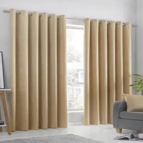 Luna Ochre Dim Out Eyelet Curtains