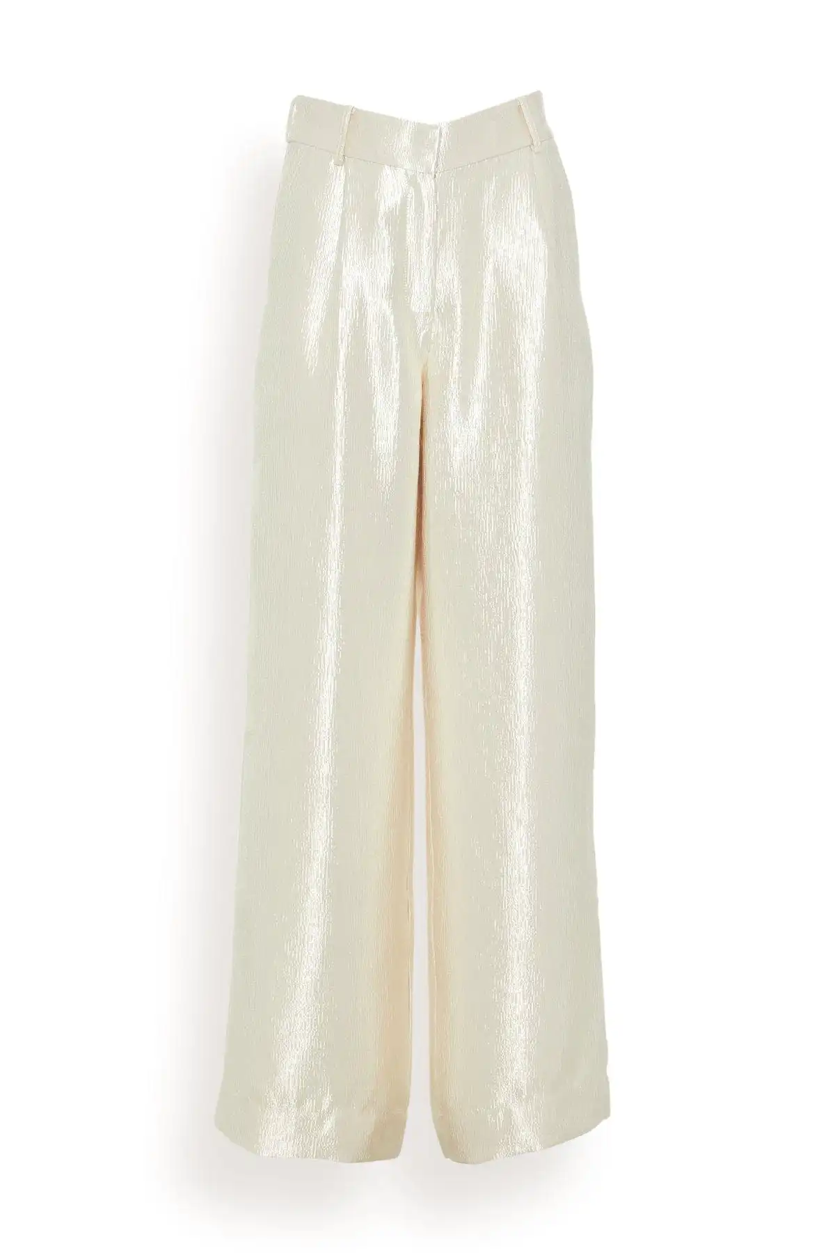 Malcolm Textured Satin Pant in Cream