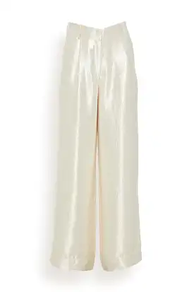 Malcolm Textured Satin Pant in Cream