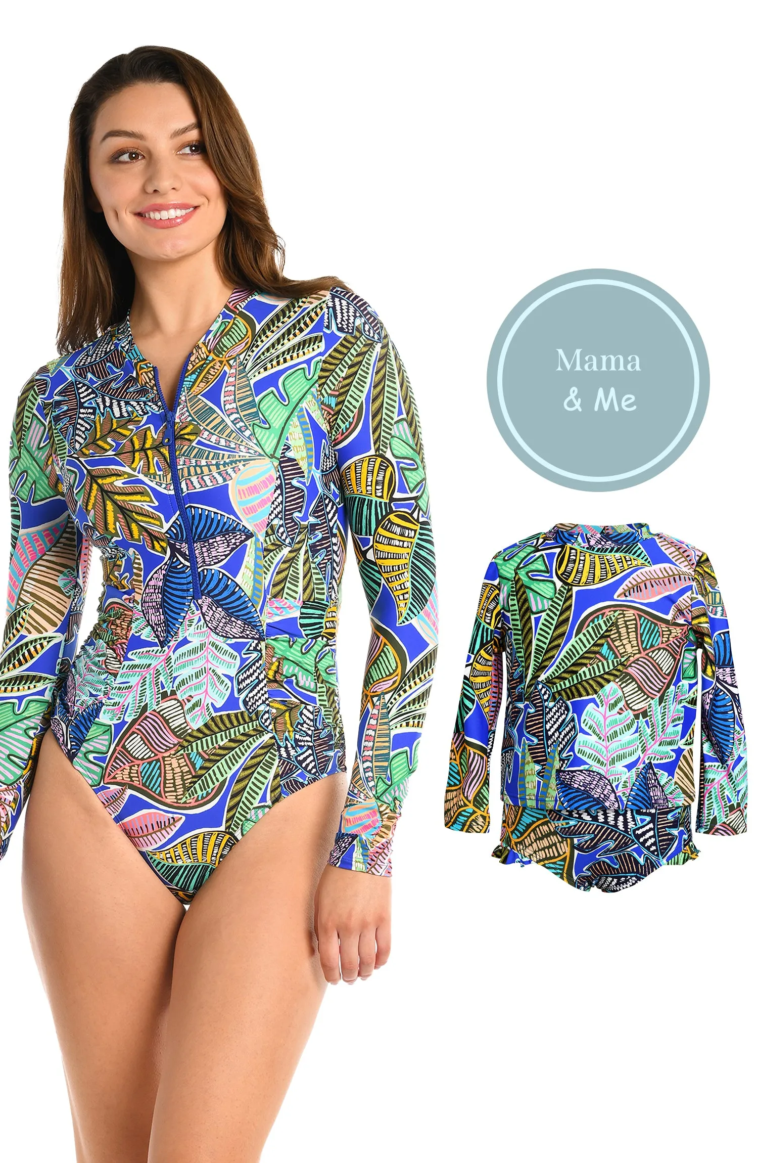 Mama and Me Neon Nights Rashguard and Hipster Bottom Set - FINAL SALE