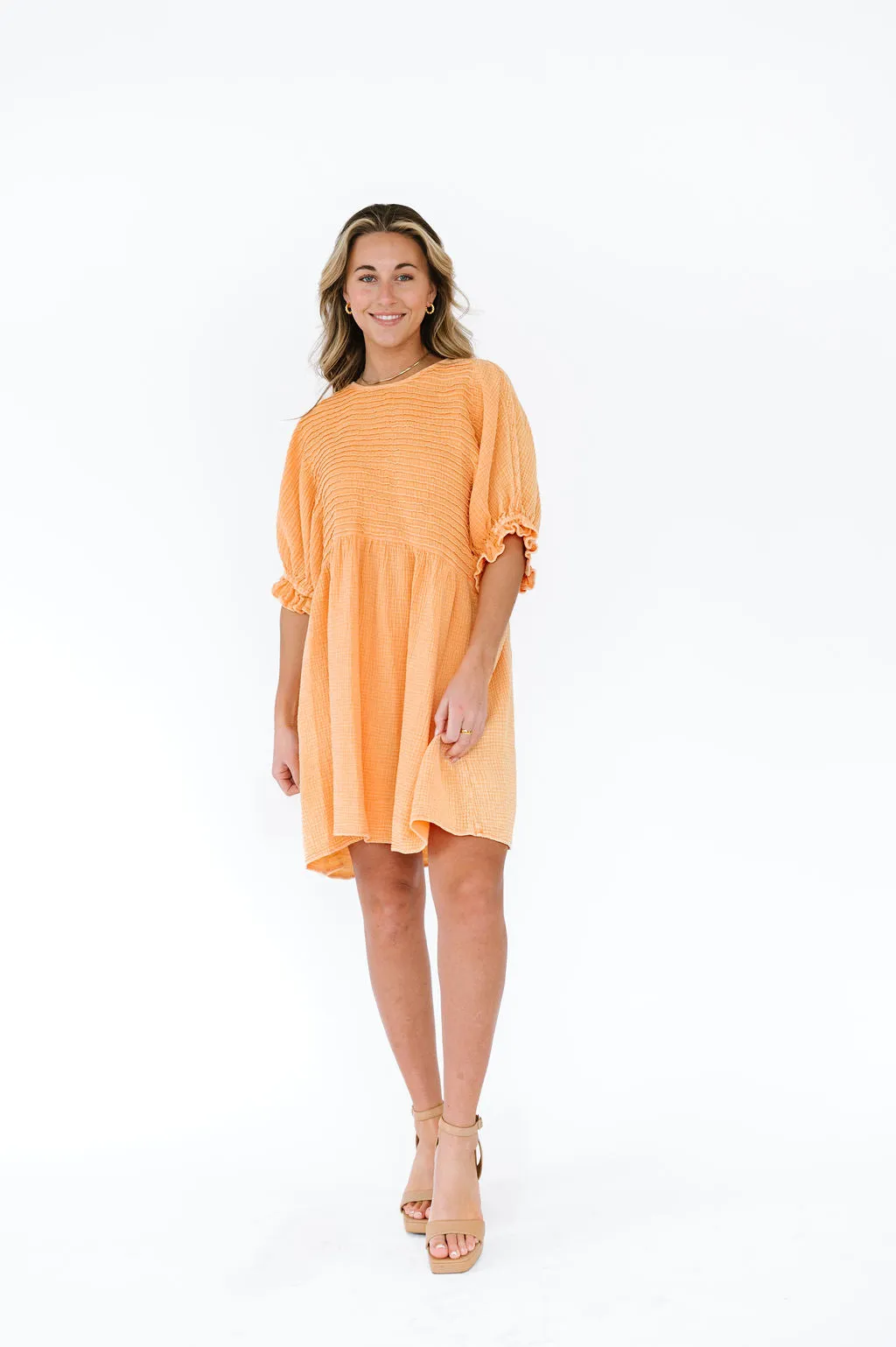 Mandy Dress in Tangerine