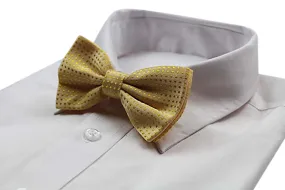 Mens Yellow Polka Dot Patterned Bow Tie