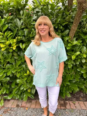 Mint Soft Star Round Neck Top Mia