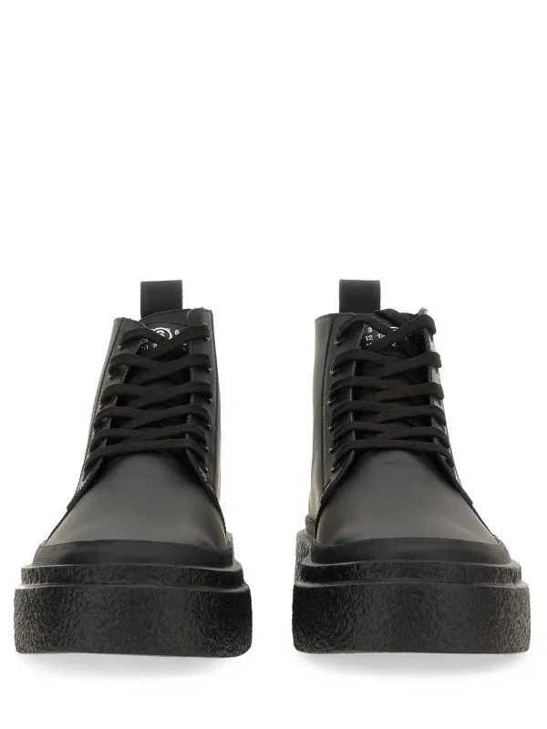 MM6 Maison Margiela Leather Lace-Up Sneaker