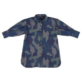 Morley Child Moon Shirt Dress Navy Blue Camoflauge