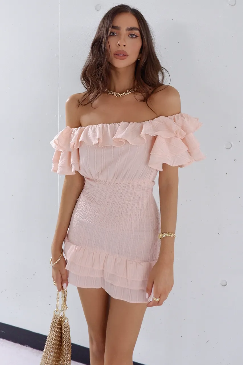 Naya Shirred Dress - Pink