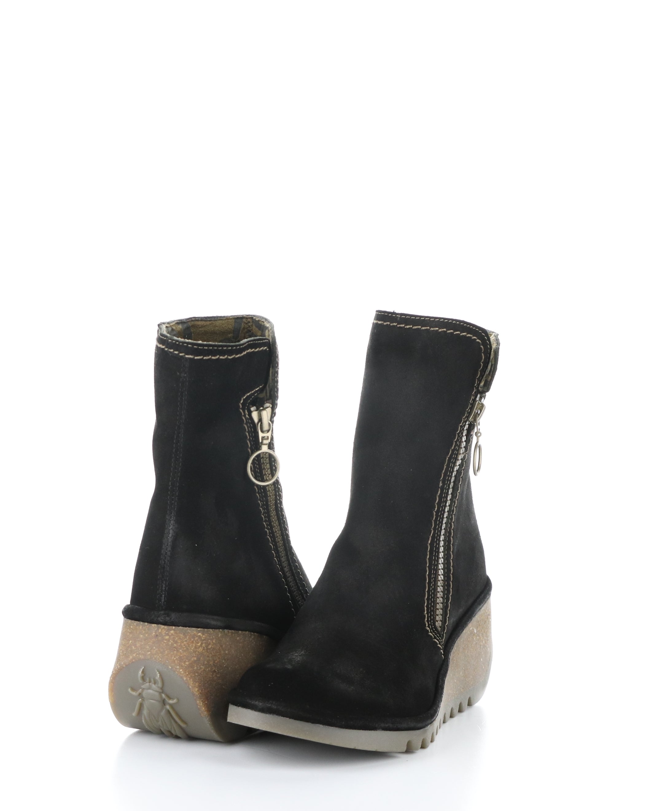 NELA407FLY 005 BLACK Round Toe Boots