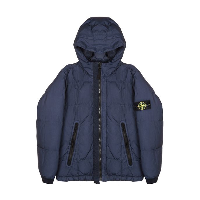 NYLON JACKET WITH HOOD AND ZIP POCKETS Kids Navy