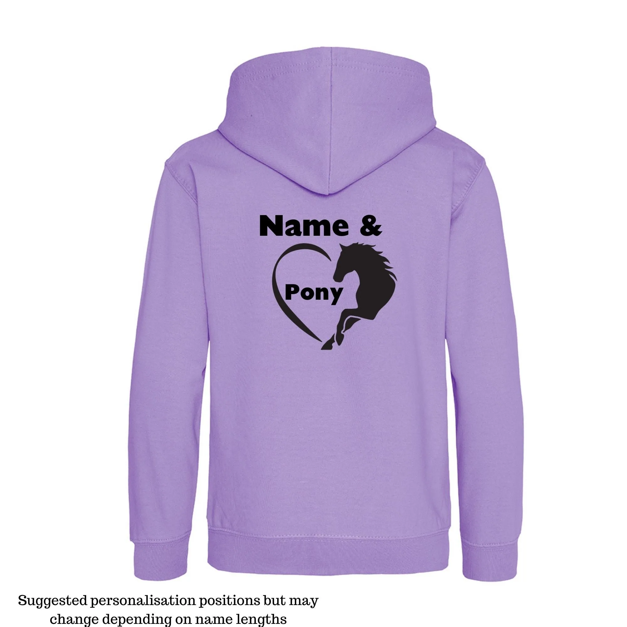 Personalised Equestrian Hoodie Kids - Heart & Horse Design