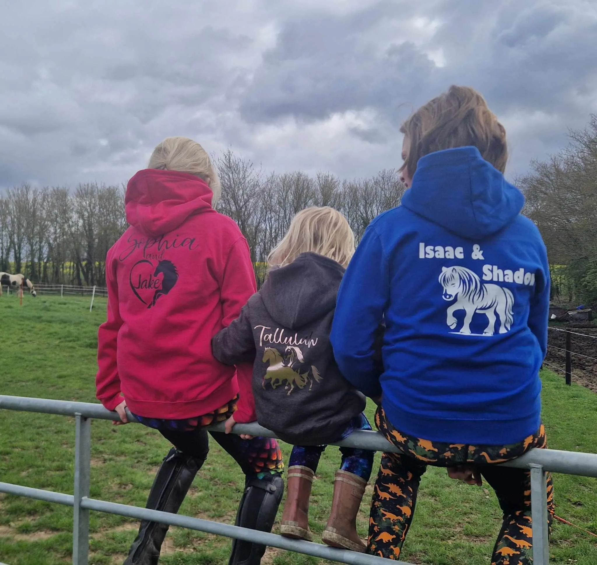 Personalised Equestrian Hoodie Kids - Heart & Horse Design