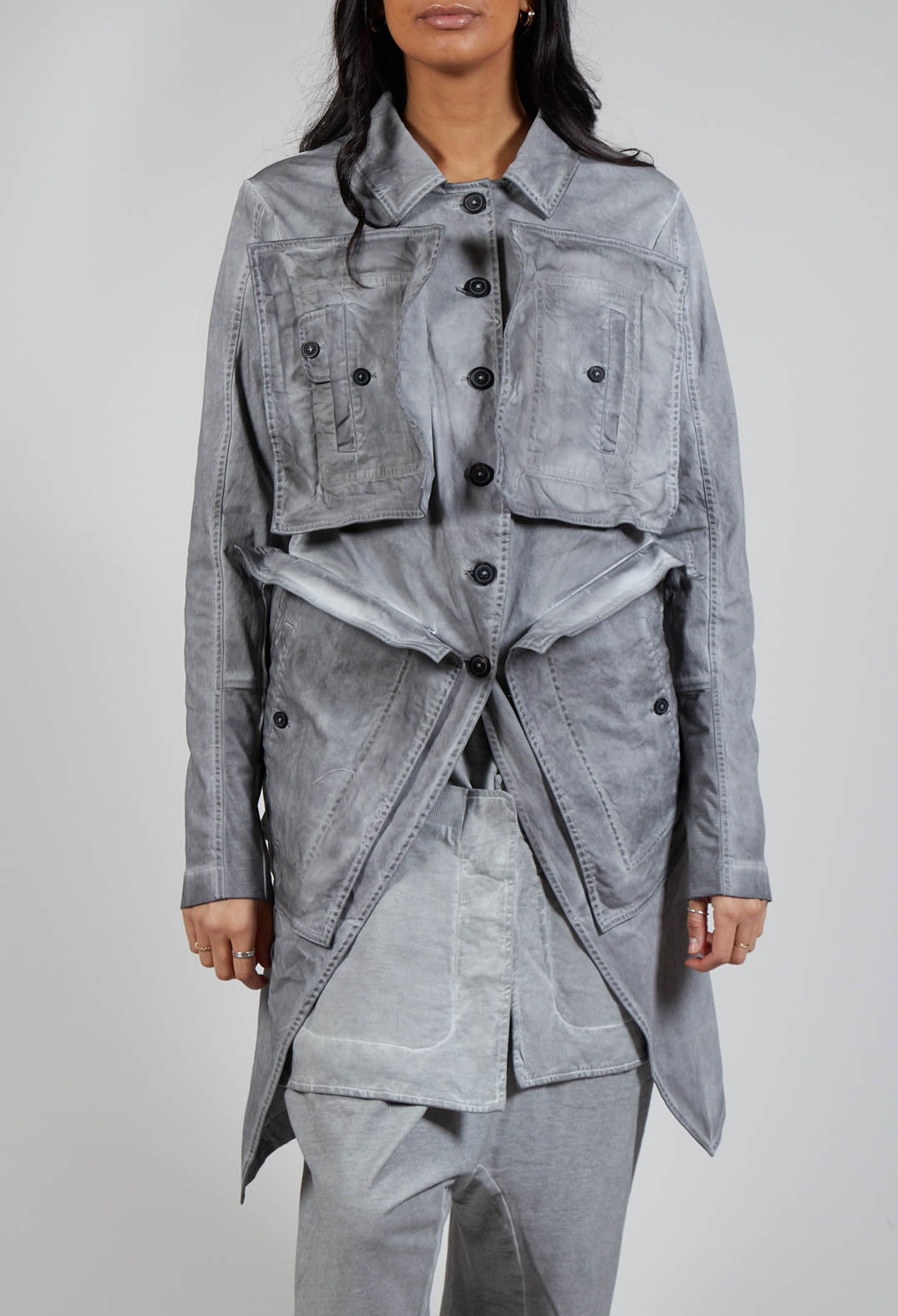 Pocket Utility Jacket in C.Coal 70% Cloud