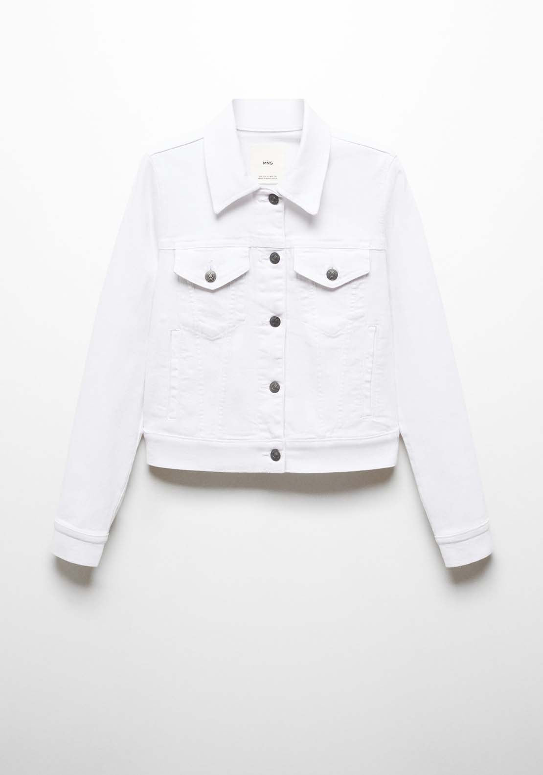 Pocketed denim jacket - White