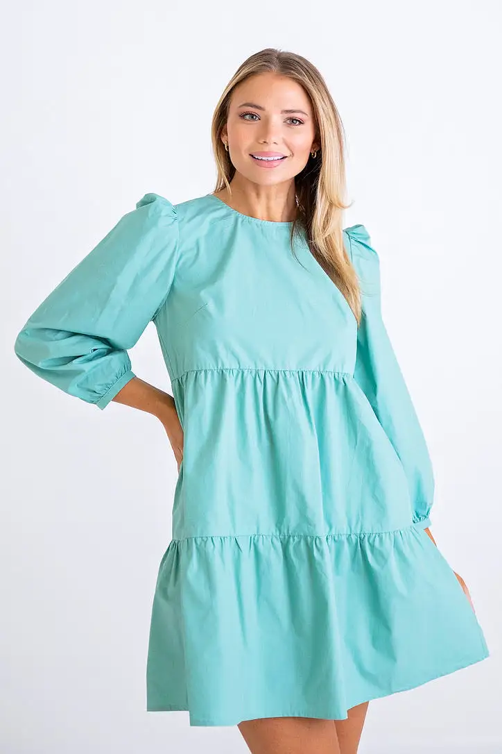 Poplin Long Sleeve Dress