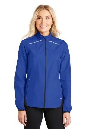 Port Authority Ladies Zephyr Reflective Hit Full-Zip Jacket L345 True Royal/ Deep Black