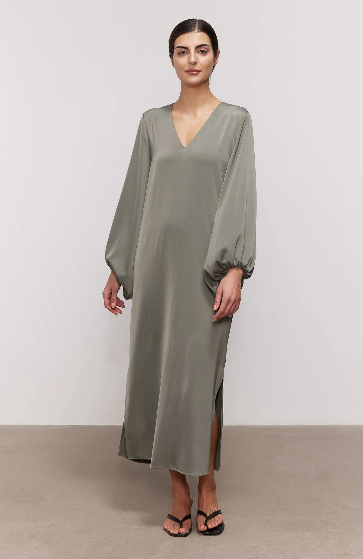 Raya V Necked Satin Dress