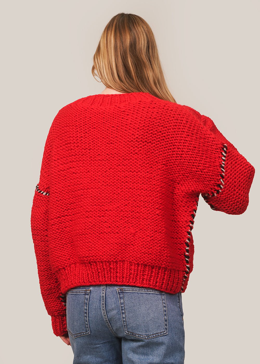 Red Deconstructed Sweater