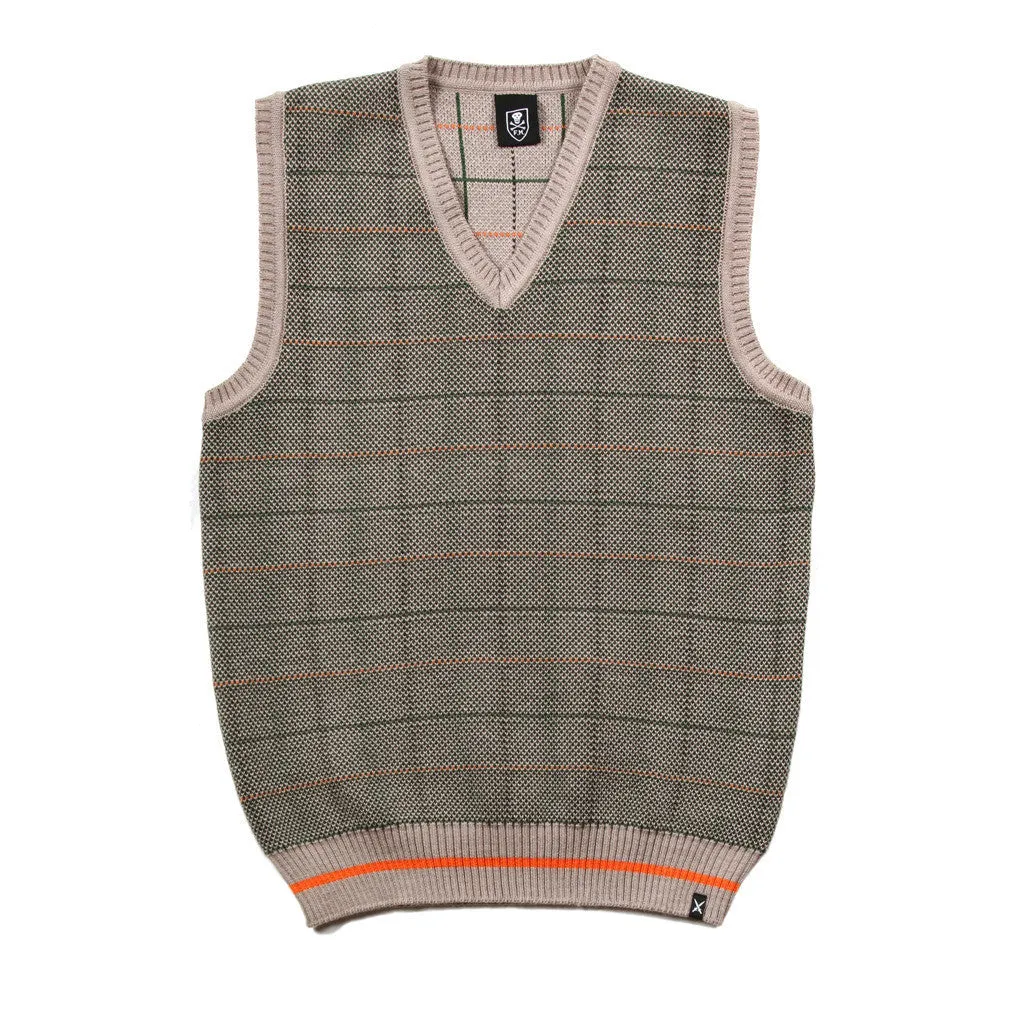 Reverse Knit Hunt Plaid Sweater Vest