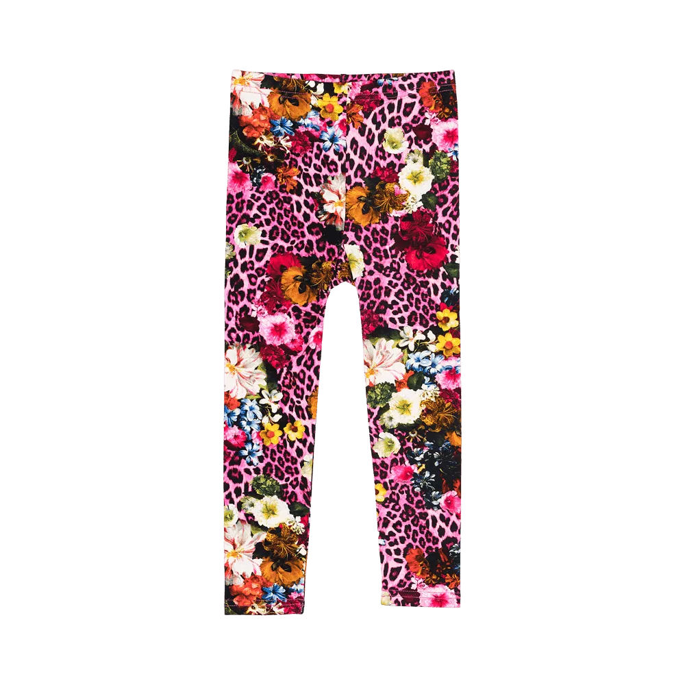 Rock Your Baby Pink Leopard Floral Tights