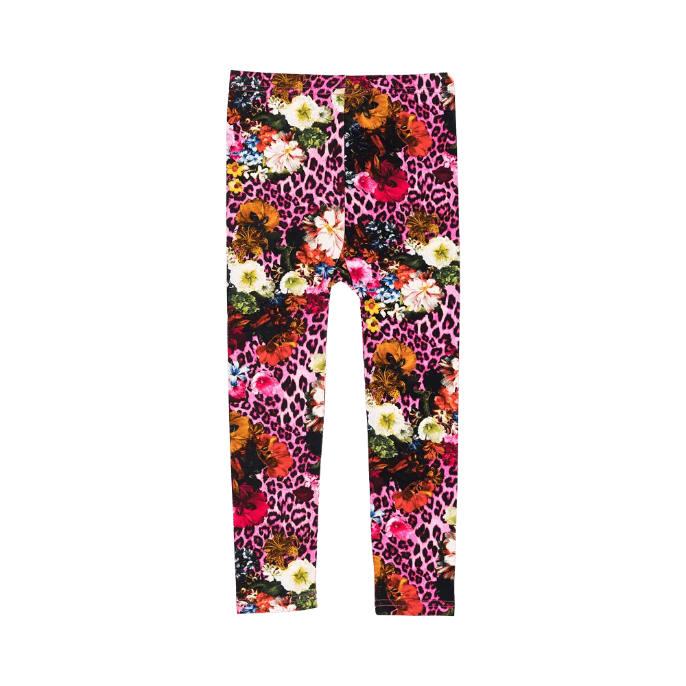 Rock Your Baby Pink Leopard Floral Tights