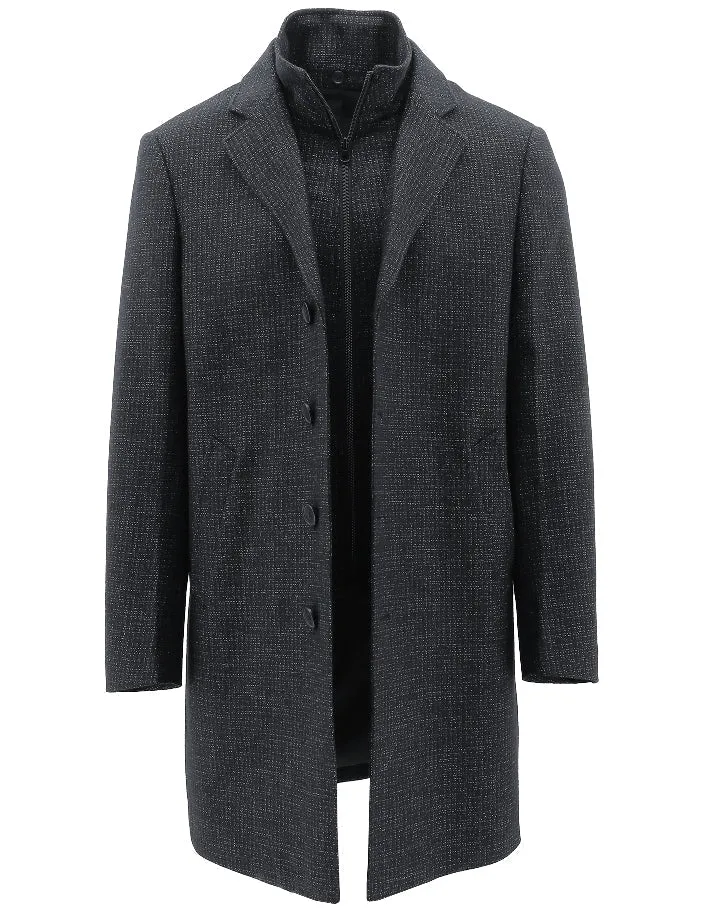 Routleys Profile Check Coat Black