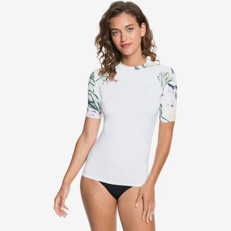 Roxy BLOOM - SHORT SLEEVE RASHGUARD FOR WOMEN WHITE