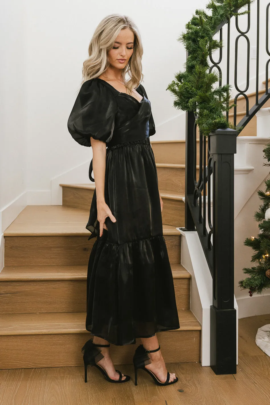 Samara Puff Sleeve Dress in Black - FINAL SALE